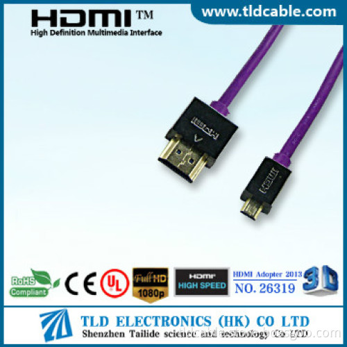 Purple Cable Slim Micro HDMI Cable in lower price